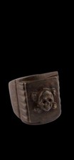 Antique Ww1 Ww2 Era Central European Ring Amulet Biker Gift Bronze picture