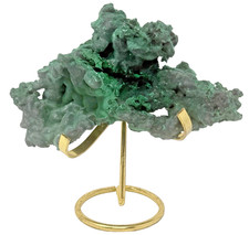 Large 2 Lb. Natural Raw Malachite Specimen Metal Display Stand included picture