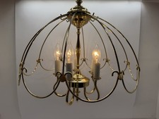 Vintage Brass Chandelier 5-Arm Ceiling Light Fixture Decor Lamp picture