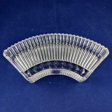 Vintage Kromex Curved Clear Glass Lazy Susan Appetizer Dish Replacement Art Deco picture