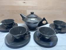 Topferhof Ceramic VTG. 1950s Communist Germany Geometric Cup And Saucer Gray picture