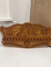 Vintage Wooden Spoon Hankie Doily Wall Display Rack, 16 Slots( DYI thrift flip?) picture