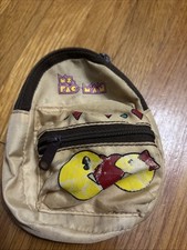 Vintage 1980 Ms Pac Man Tan Mini Backpack Coin Purse Bally Midway Mfg Hearts picture