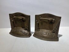 Scare Charles Lindbergh “The Lone Eagle” Bronze Bookends - Rarely Seen Pair  picture
