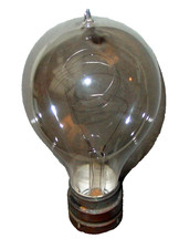 Antique Thomson Houston Base Loopty Loop Filament Working Tipped Gas Light Bulb picture