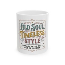 Old Soul Timeless Style Mug | Vintage Gift | Ceramic Coffee Cup 11 oz 15 oz picture