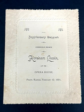 1901 Abraham Lincoln Birthday Banquet Pratt Kansas KS Opera House picture