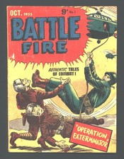 Battle Fire  #1  1955  Australian copy  Grade 2.5  helicopter on cover picture