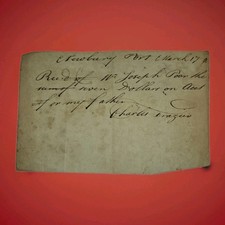 1796 Newburyport MA Manuscript Receipt Charles Frazier Joseph Poor Revolutionary picture