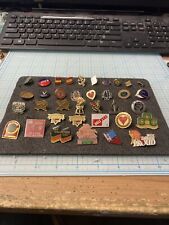 Large USED Lot of 36 Vintage and Modern Pins. Various Sizes/Shapes. Some US Made picture
