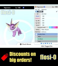 Pokemon Sword and Shield 6IV Shiny Vaporeon picture