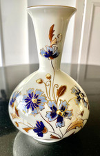 Zsolnay porcelain Hungary onion form bud vase (10076) Cornflowers decor c1970s picture