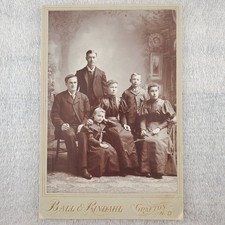 Real Photo Family Photo Boys Girls Ball & Rindahl Grafton ND Herman Cabinet Card picture