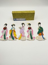 Vtg 1960’s Lillian Vernon Silk Ladies Paper Figures Republic of China Lot Of 5 picture