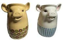 VINTAGE GRASSLANDS ROAD CERAMIC COUNTRY PIGS CREAMER LOT Of 2 picture