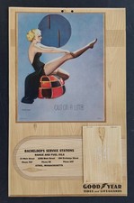 1941 vintage PINUP GIRL elvegren CALENDAR athol ma BACHELDER SERVICE STATION picture
