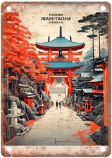 Vintage Fushimi Inari Taisha Japan Retro Look Travel Poster Metal Sign T3234 picture