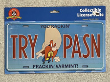 Vintage Looney Tunes Collectible TRY PASN - Try Passing -   License Plate New picture