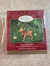 2000 Sealed Hallmark Membership Collector's Club Ornament Ringing Reindeer picture