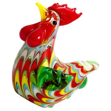 Glass Rooster Chicken Figurine Mini Glass Chicken Statue Farm Animal Decoration picture