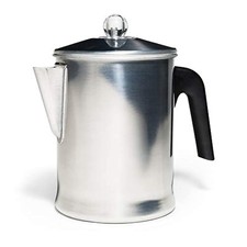 Heavy Duty Stove Top Percolator Coffee Pot Maker Aluminum Steel 9-Cup picture