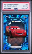 2024 Topps Chrome Disney Sapphire Lightning McQueen #116 PSA 10 picture