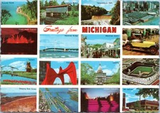 Postcard MI Greetings from Michigan multiview picture