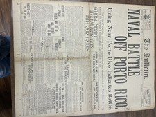 1898 San Francisco Bulletin Newspaper May 11 | “Naval Battle of Porto Rico”  picture