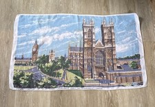 VTG Westminster Abbey & St. Margaret London Tea Towel~Irish Cabin Linens 18x29.5 picture