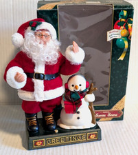 Vintage Holiday Creations Musical Santa & Snowman Scene 8