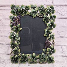 Vintage Twos Company Austrian Photo Frame Grape Leaves Garland Crystal 3in x 5in picture
