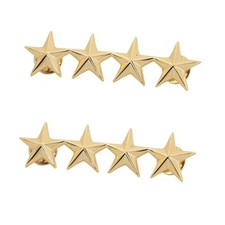 2pcs WWII WW2 US Army Officer 4 Stars General Rank Badges Pin Gold - USA picture