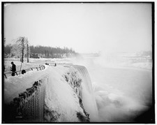 Photo:Niagara Falls Winter View Frozen Falls 1900s Waterfront Panorama picture