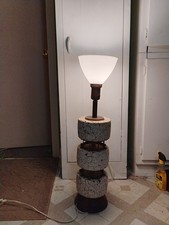 Eames Era Danish Table Lamp Vintage Washed TIER Sputnik Metal MCM Atomic Cork picture