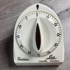 Robertshaw Lux Minute Minder Kitchen Timer White Vintage Manual 60 Min picture