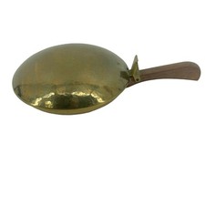 Vintage Tec-Craft Guild Copper Silent Butler Ashtray Brass Trim & Wooden Handle picture