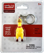 Worlds Smallest RUBBER CHICKEN Tiny Toy Gag Backpack/Zipper Pull, Keychain picture