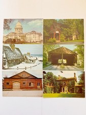 Vintage Postcard Lot (6) Covered Bridge, Capitol, Log Church - Unused picture