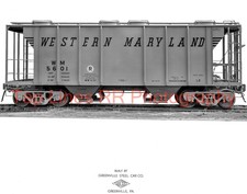 Western Maryland 5601 2 Bay Cover Hopper Side View 6-1957 NEW 8x10 PHOTO picture