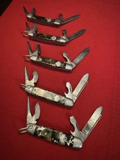 5 Beautiful Vintage GIRL SCOUTS FEATHERWEIGHT Pocket Knives picture