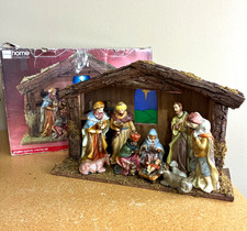 VTG JC Penney 11 pc Nativity Set Home Collection Ceramic in Box Lighted picture