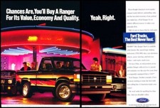 1991 Ford Ranger Truck Vintage 2-page Advertisement Print Art Car Ad J738 picture