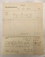 1863 Civil War Vicksburg Black Labor Wage Voucher Jesse Drake X Mark 92nd NY picture
