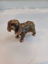 Jay Strongwater Enameled Jeweled Brown Miniature Spaniel No Damage  picture