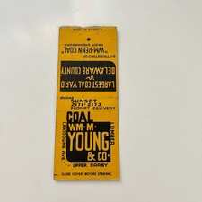 Wm M Young & Co Coal 1937 Upper Darby PA Vintage Matchbook Cover TMB84-3 picture
