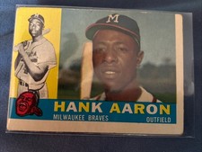 ✅1960 Topps - Henry Hank Aaron #300 Milwaukee Braves - Iconic Baseball Card ✅ picture