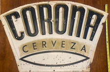 Puerto Rico, 1950-60s, Vintage Original CORONA BEER SIGN, Metal, 34
