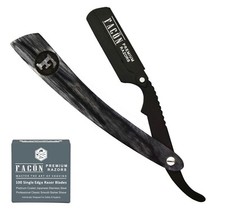 100 BLADES + STEEL CLASSIC STRAIGHT EDGE BARBER RAZOR CUT THROAT SALON SHAVING picture
