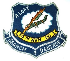 LARGE ORIGINAL 1960's VIETNAMESE MADE 74th AVIATION CO. SEARCH & DESTROY PATCH picture