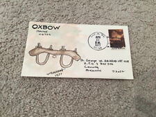 1977 OXBOW Maine: Signed FOLK ART WATERCOLOR Postal Cover GEORGE HARROD picture